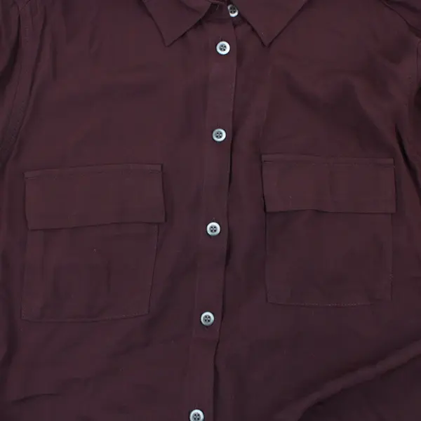 G.H. Bass Women's Medium Dark Burgundy Long Sleeve Button-Up Shirt