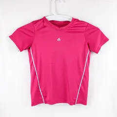 Tec-One Girls Athletic Shirt Pink V-Neck Size S (8) Pre-Owned