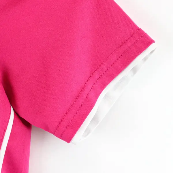 Tec-One Girls Athletic Shirt Pink V-Neck Size S (8) Pre-Owned