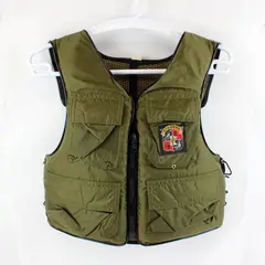 Vintage Stearns Sans-Souci Fishing Life Vest Army Green Medium 40-42 FLAWED