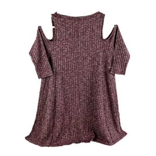 Forever 21 Women's XL Burgundy Marled Knit Cold Shoulder Top