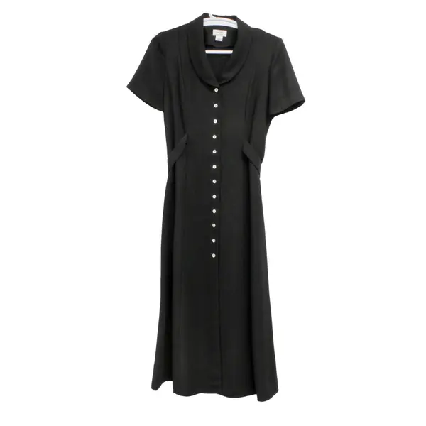D.W. Studio Women's Vintage Black Button-Front Maxi Dress Size 14