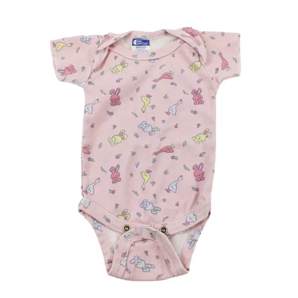 Baby Essentials Girls Pink Animal Pattern One-Piece Outfit 0-3M