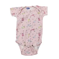 Baby Essentials Girls Pink Animal Pattern One-Piece Outfit 0-3M