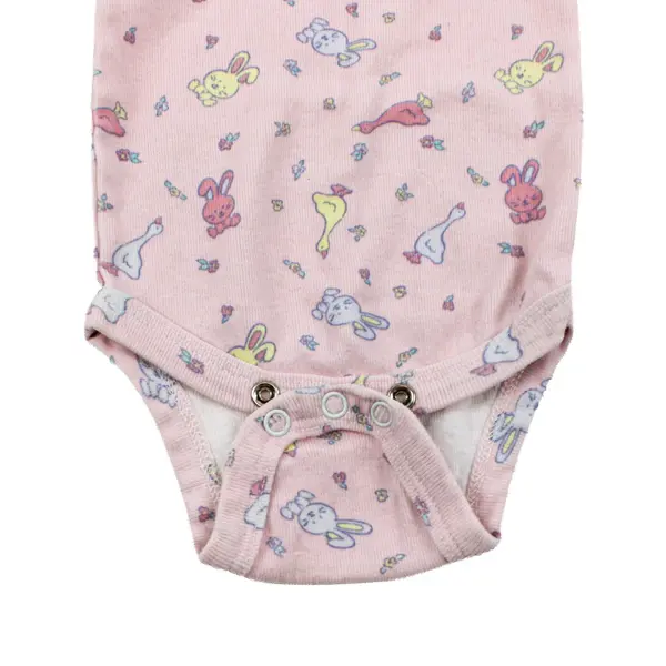 Baby Essentials Girls Pink Animal Pattern One-Piece Outfit 0-3M