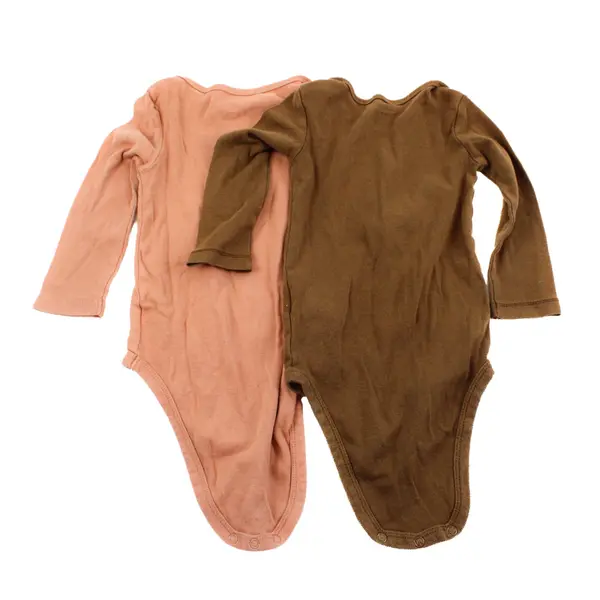 Lot of 2 Carter's Cloud Island Long Sleeve Bodysuits Brown Orange 18M