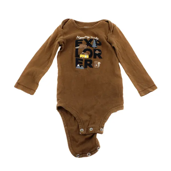 Lot of 2 Carter's Cloud Island Long Sleeve Bodysuits Brown Orange 18M