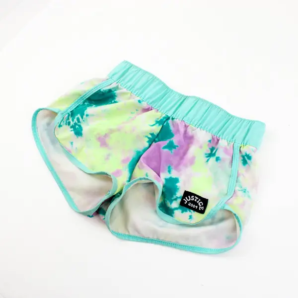 Justice Girls Athletic Shorts Green Purple Size XS 5/6