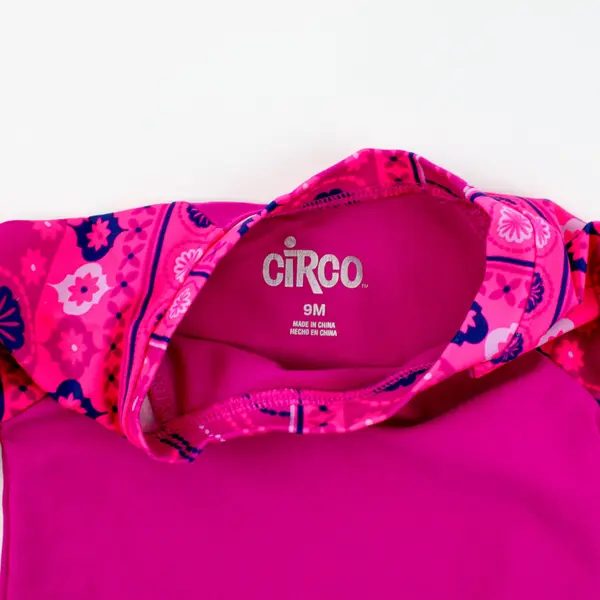 Circo Baby Girls 2-Piece Swimsuit Magenta Pink Floral Size 9 Months