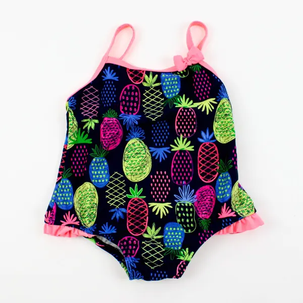 OshKosh Toddler Girls Pineapple Print One Piece Swimsuit 12 Months