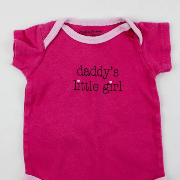 Luvable Friends Daddy's Little Girl Pink Baby One-Piece 0-3M