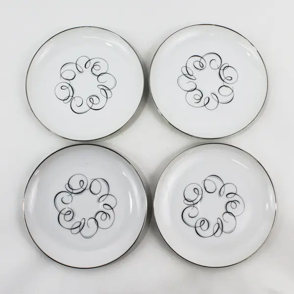 Set of 4 Style House Rhythm Fine China Tea  Saucers Only 