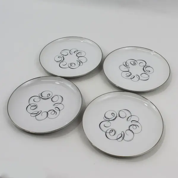 Set of 4 Style House Rhythm Fine China Tea  Saucers Only 