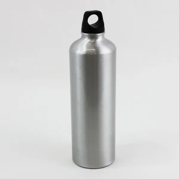The Nature Conservancy Aluminum Water Bottle Silver Black Screw Cap 25 oz
