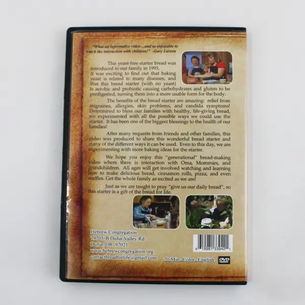 Bread For Life DVD Standard Baking Yeast-Free Bread With Microbes