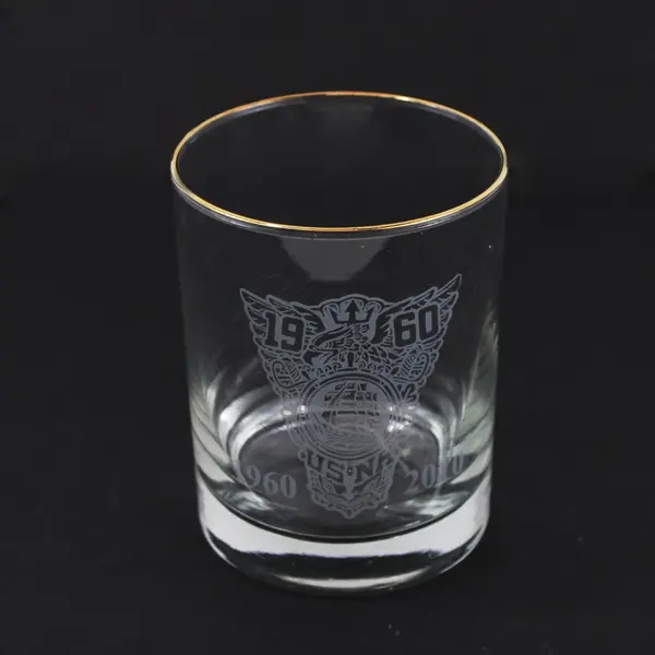 USNA 50th Anniversary 1960-2010 Commemorative Glass Gold Rim