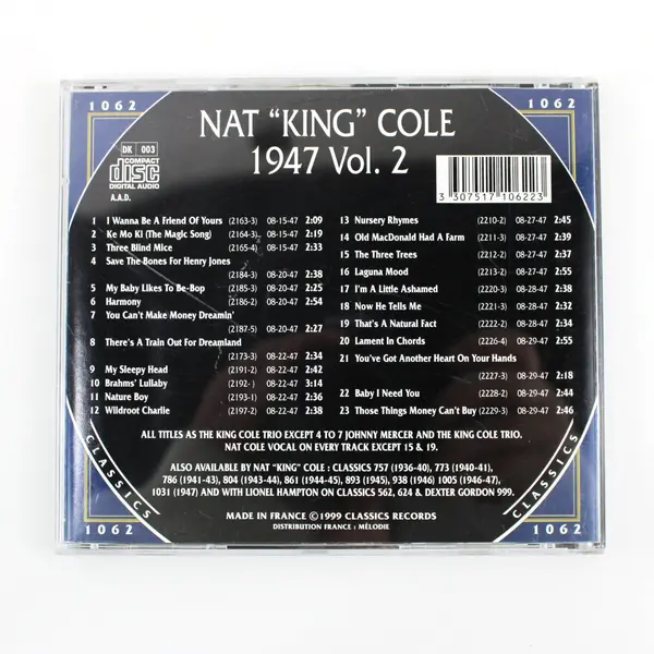 Nat King Cole 1947 Vol. 2 The Chronological Classics Audio CD