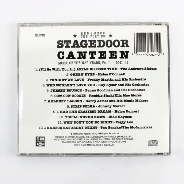 Capitol Stage Door Canteen Music of the War Years CD CDL-57267