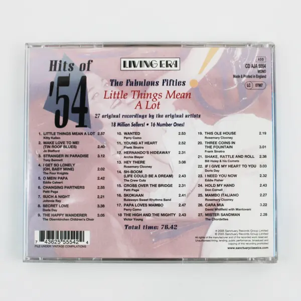 Living Era Various Artists Hits of '54 Little Things Mean a Lot 2005 UK CD