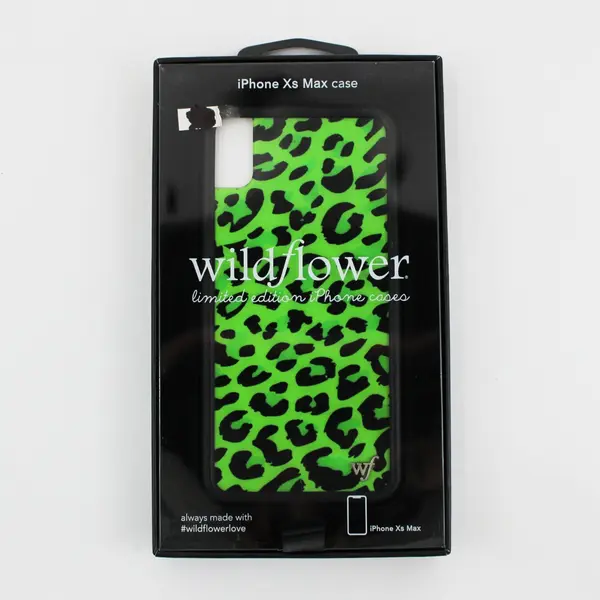 Wildflower Cases NLEO201XM Limited Edition Green Leopard Print iPhone XS Max