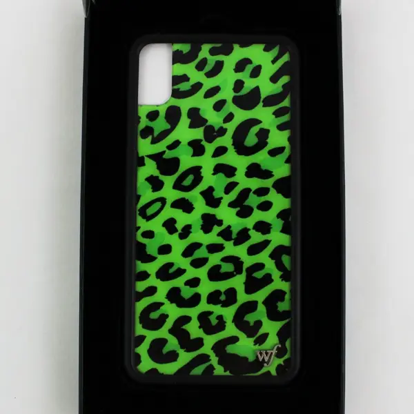 Wildflower Cases NLEO201XM Limited Edition Green Leopard Print iPhone XS Max