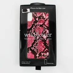 Wildflower Limited Edition iPhone XS Max Phone Case Pink Snake Skin Print
