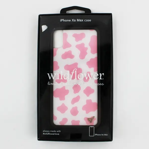 Wildflower Limited Edition iPhone XS Max Phone Case Pink Moo Cow Print