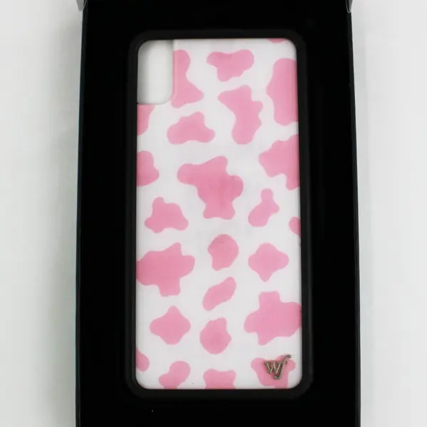 Wildflower Limited Edition iPhone XS Max Phone Case Pink Moo Cow Print