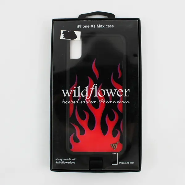Wildflower Limited Edition iPhone XS Max Phone Case Black/Red Flames Printed