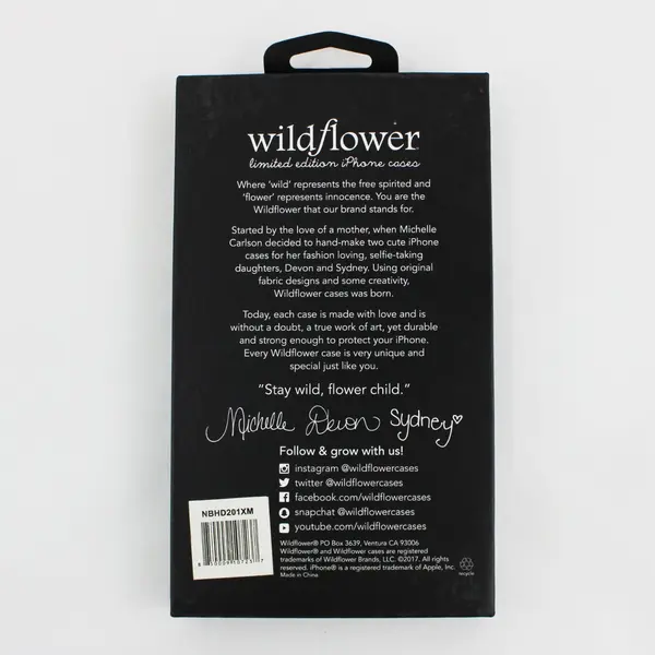 Wildflower Limited Edition iPhone XS Max Phone Case Black/Red Flames Printed