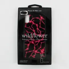 Wildflower PSNA201XM iPhone XS Max Case Neon Pink Lightning Print