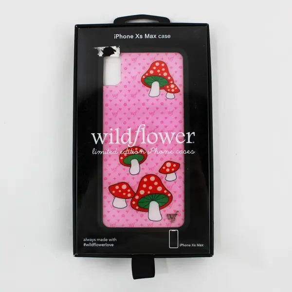 Wildflower Limited Edition iPhone XS Max Phone Case Cute Mushroom Pink/Red Print