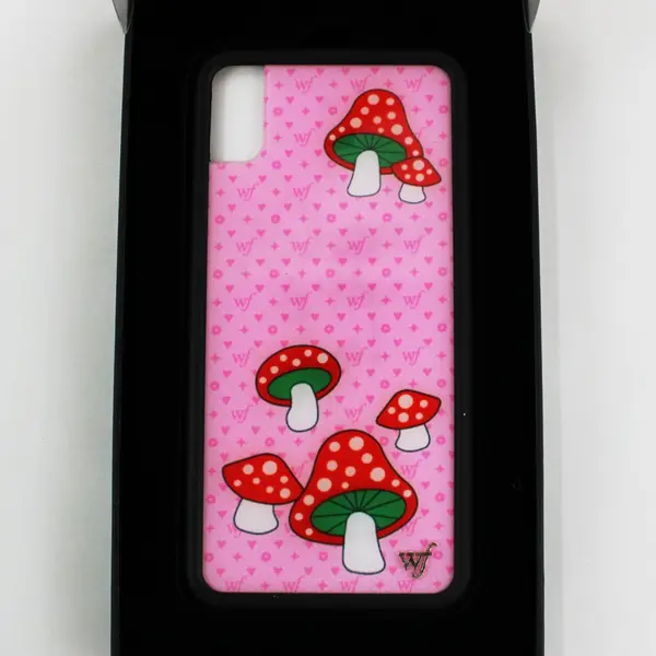 Wildflower Limited Edition iPhone XS Max Phone Case Cute Mushroom Pink/Red Print