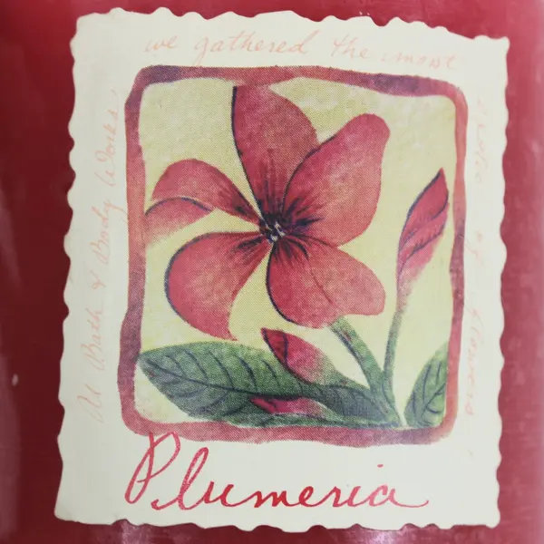 Bath & Body Works Plumeria Scented Jar Candle Red Glass New