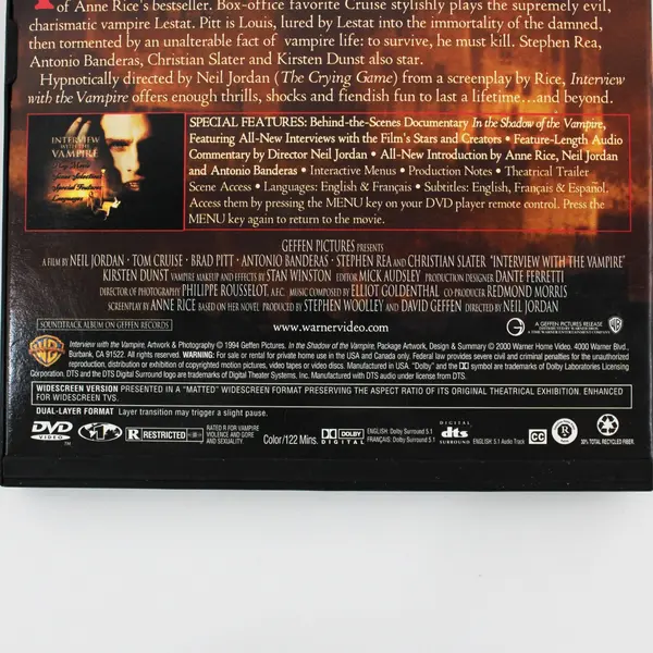 Interview with the Vampire DVD 1994 #18313 Tom Cruise, Brad Pitt