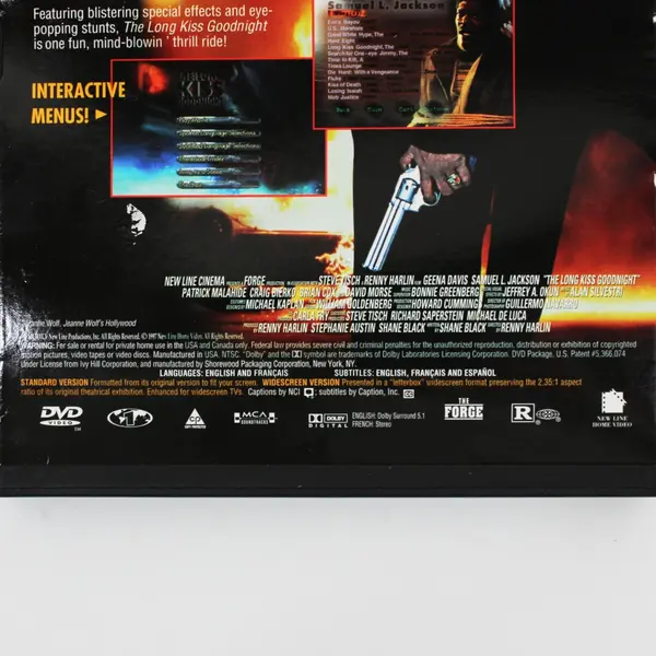 The Long Kiss Goodnight DVD 1996 Geena Davis Samuel L. Jackson MPN N4446