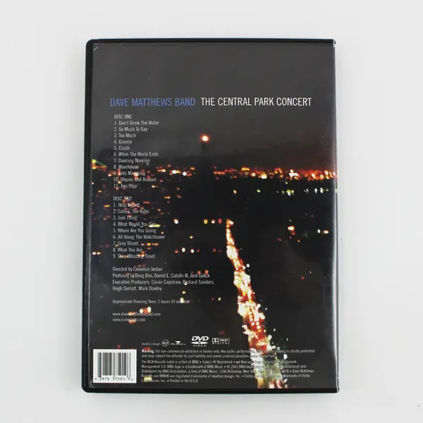 Dave Matthews Band Central Park Concert DVD 2003 2-Disc Set
