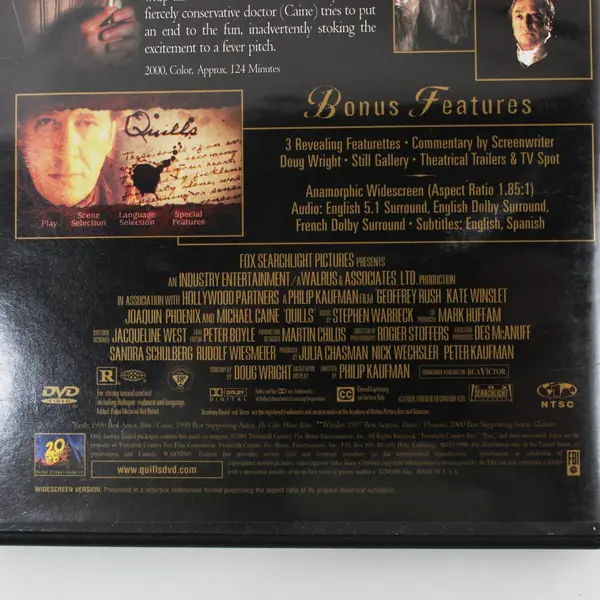 Quills DVD 2000, Geoffrey Rush, Kate Winslet
