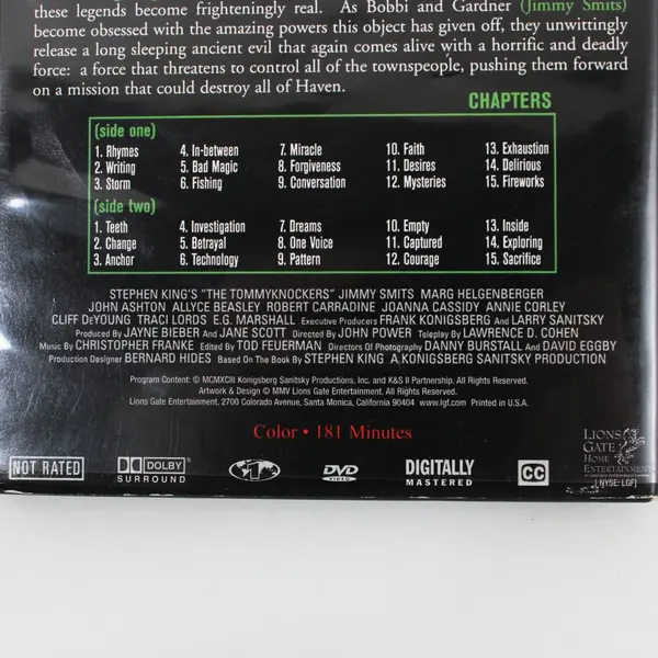 Stephen King's The Tommyknockers DVD 1998, Complete Miniseries 