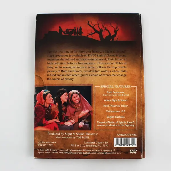 Ruth: A Story of Redemption DVD 2007, Sight & Sound theatres High Def. 