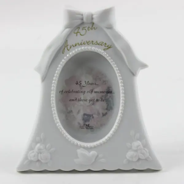 Russ White Porcelain Bell 45th Anniversary Picture Frame