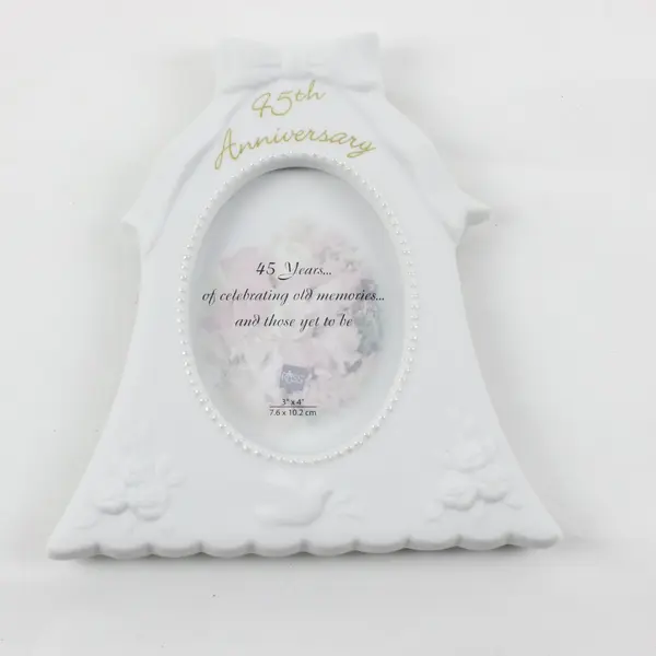 Russ White Porcelain Bell 45th Anniversary Picture Frame