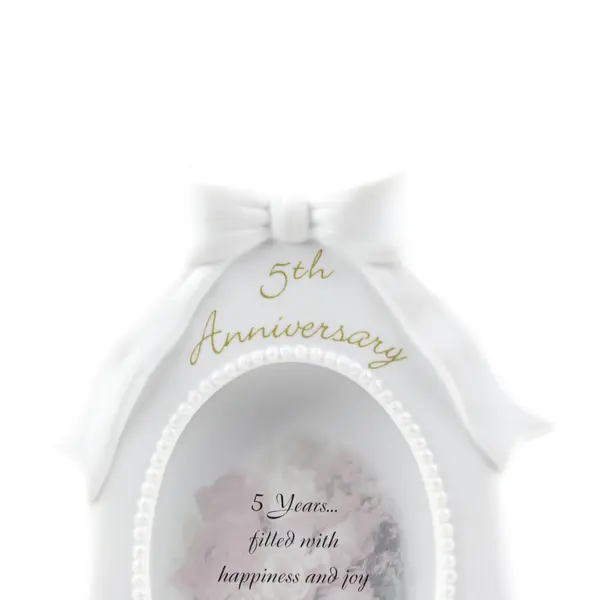 Russ White Porcelain 5th Anniversary Bell-Shaped Picture Frame 3x4 #24933
