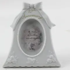Russ White Lace & Promises Porcelain 10th Anniversary Bell Photo Frame 3x4