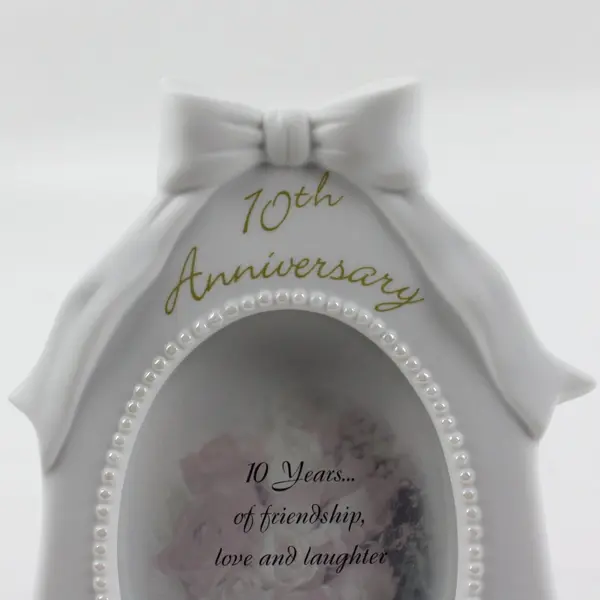 Russ White Lace & Promises Porcelain 10th Anniversary Bell Photo Frame 3x4