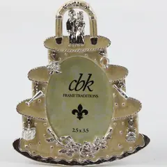 CBK LTD Wedding Cake Oval Photo Frame 2.5 x 3.5 Inch