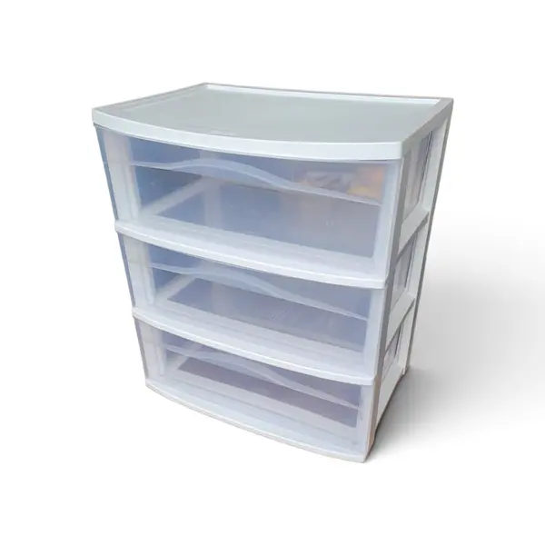 Sterilite 3 Drawer Storage Tower Plastic Organizer Translucent Drawers