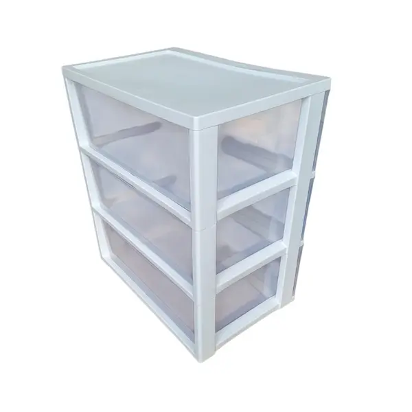 Sterilite 3 Drawer Storage Tower Plastic Organizer Translucent Drawers