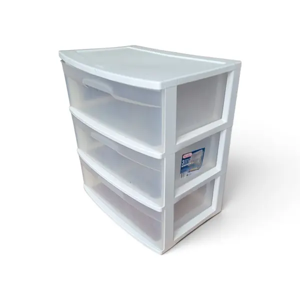 Sterilite 2930 3 Drawer Storage Tower Plastic Organizer Translucent