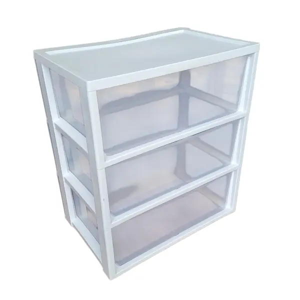 Sterilite 2930 3 Drawer Storage Tower Plastic Organizer Translucent